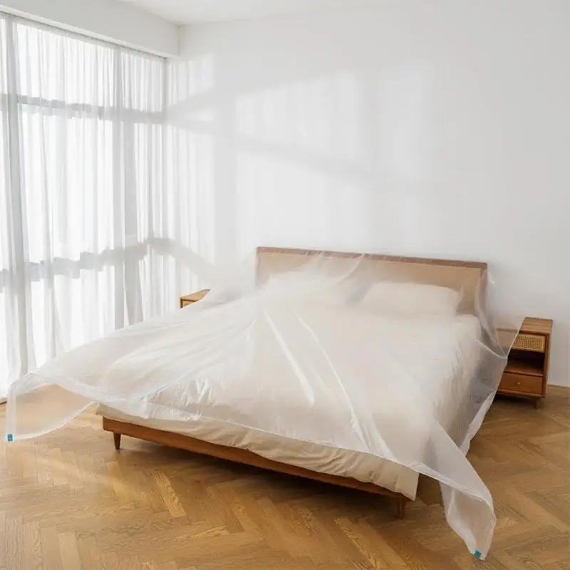 Transparent Disposable Bed Cover Waterproof 24PCS Furniture Protector Sanitized Mattress Sheet for Massage Clinic