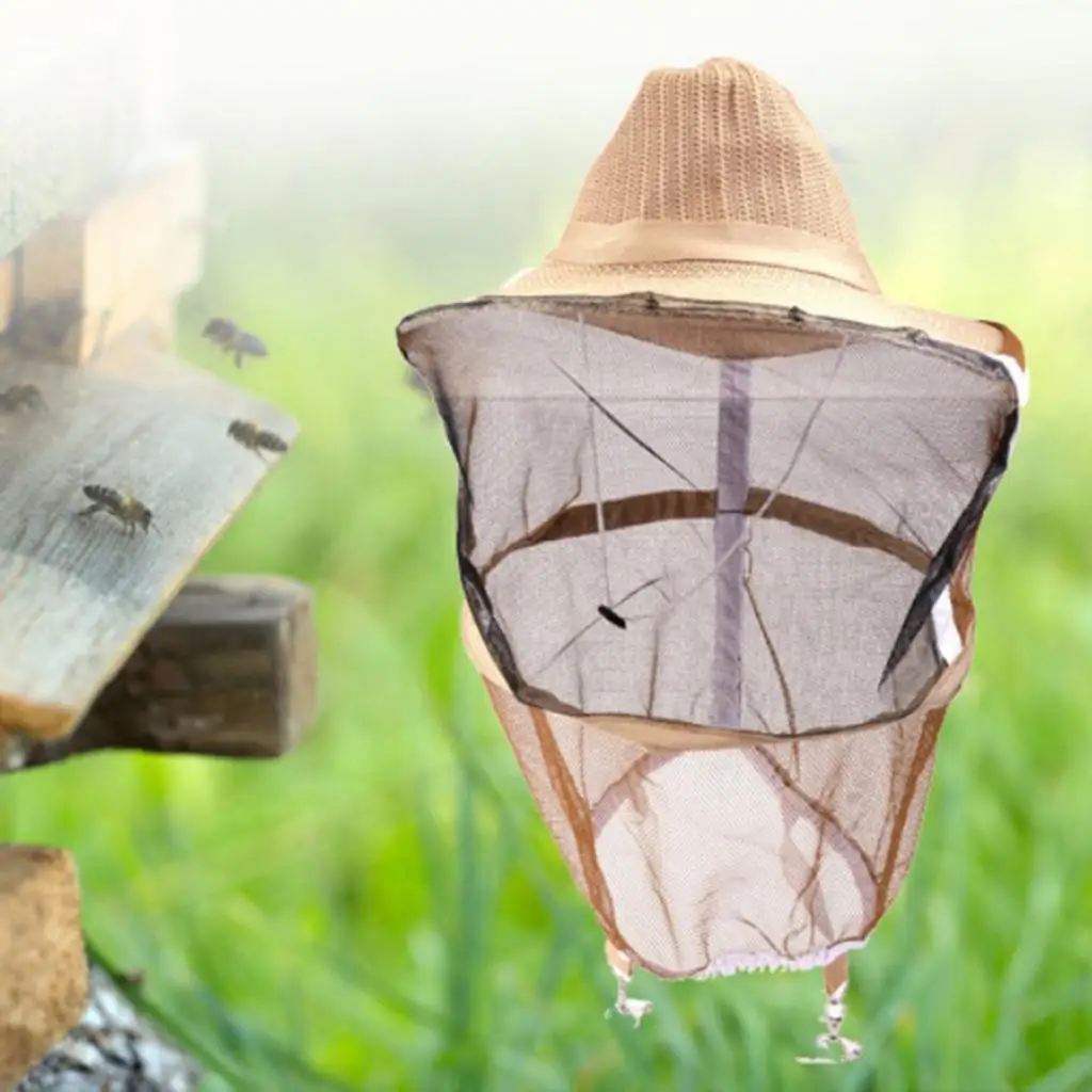 Durable Beekeeper Hat Mesh Veil Head Cover Lightweight Cowboy Protection Costume for Outdoor Garden Hiking
