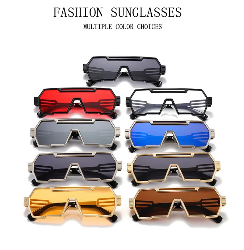 Heavy Metal Steampunk Sonnenbrille Für Männer Platz Vintage Punk Mode Gläser Retro Gafas De Sol Hombre Lunette De Soleil Homme – Detail 11