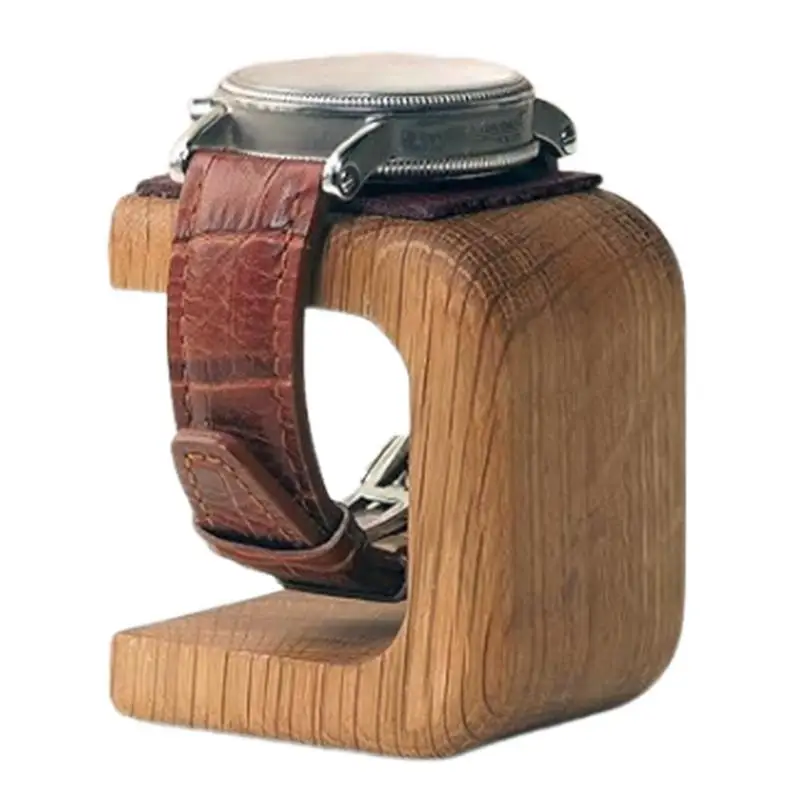 Watch Jewelry Stand Elegant Watch Display Tower With Leather Pad Solid Wood Single Watch Display Watch Stand For Men Women