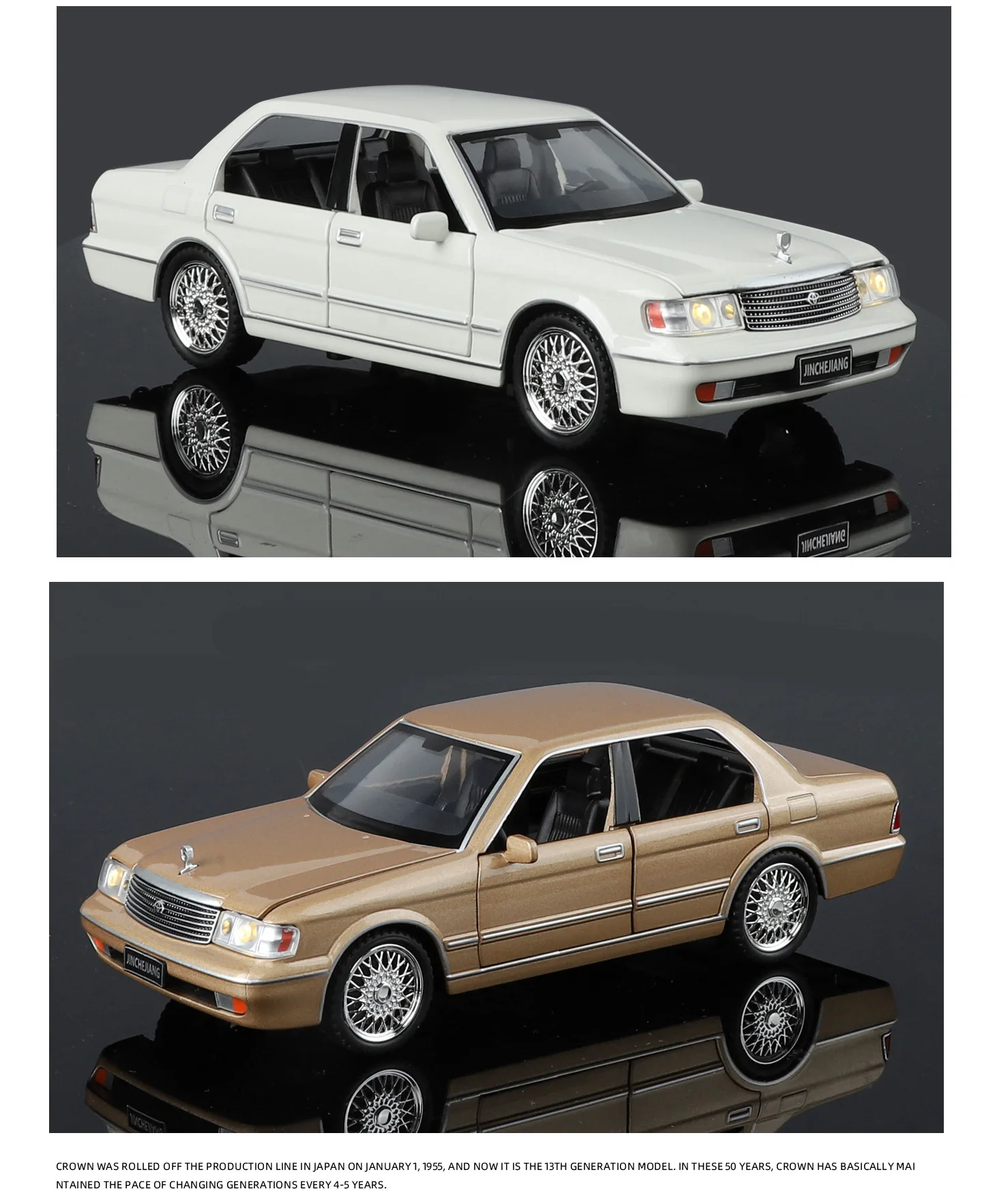 1:32 corona coche clásico alta simulación Diecast Metal aleación modelo coche sonido luz tirar hacia atrás colección niños juguetes regalos