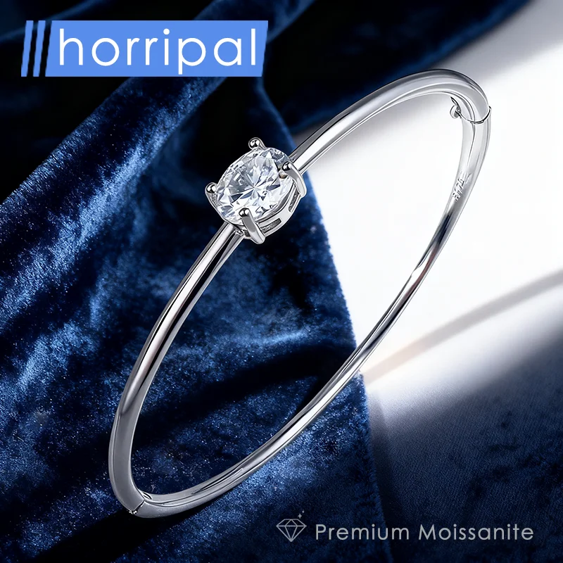 

High Quality Oval Moissanite Banglet S925 Sterling Silver Wedding Jewelry Plated 18K White Gold New Waterproof Bangles for Women