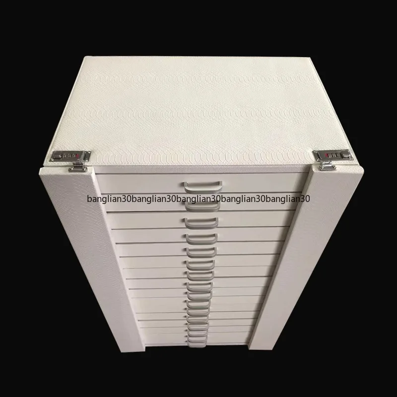 New white snake pattern leather glasses display case 12 layers 16 layers glasses sample storage box