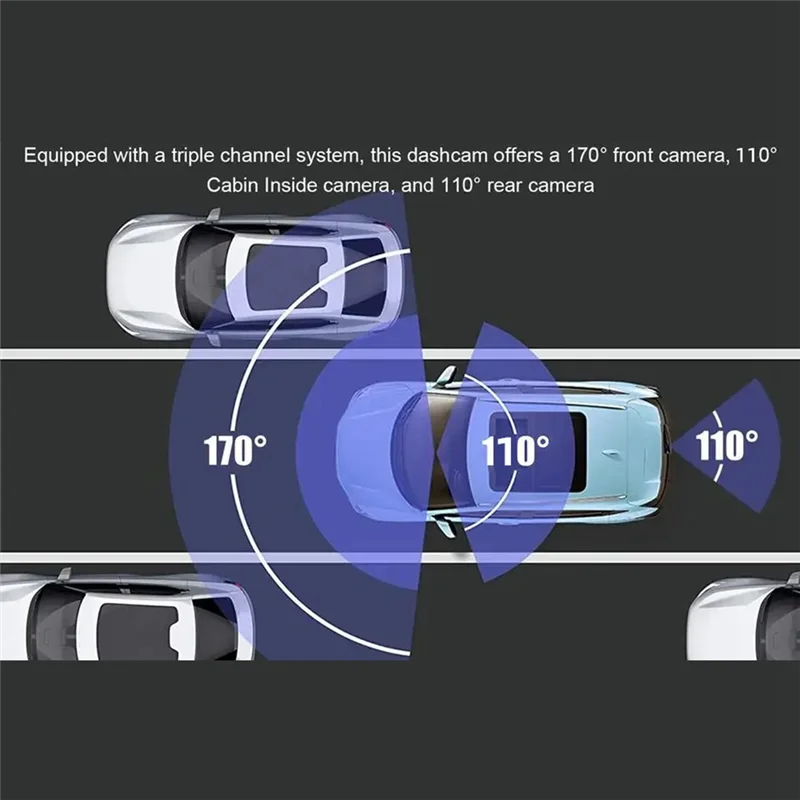 

DCGD-p2Inch 1080P Scren Car Camera DVR Car Dashcam Front & Rear Camera with Inside Camera 24 Hour Parking