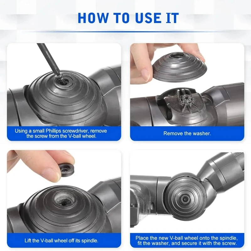 V-образное колесо для пылесоса Dyson с высоким крутящим моментом, подходит для Dyson V6 V7 V8 V10 V11 V15 Беспроводная стандартная