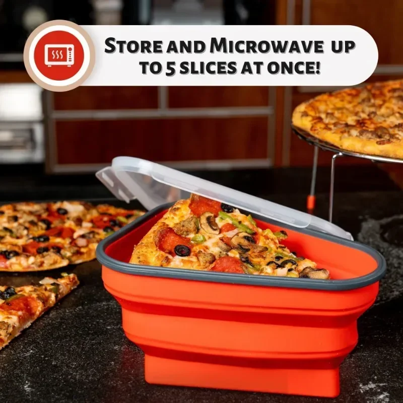 

Foldable Pizza Sandwich Box Portable Pizza Crisper Silicone Pizza Box