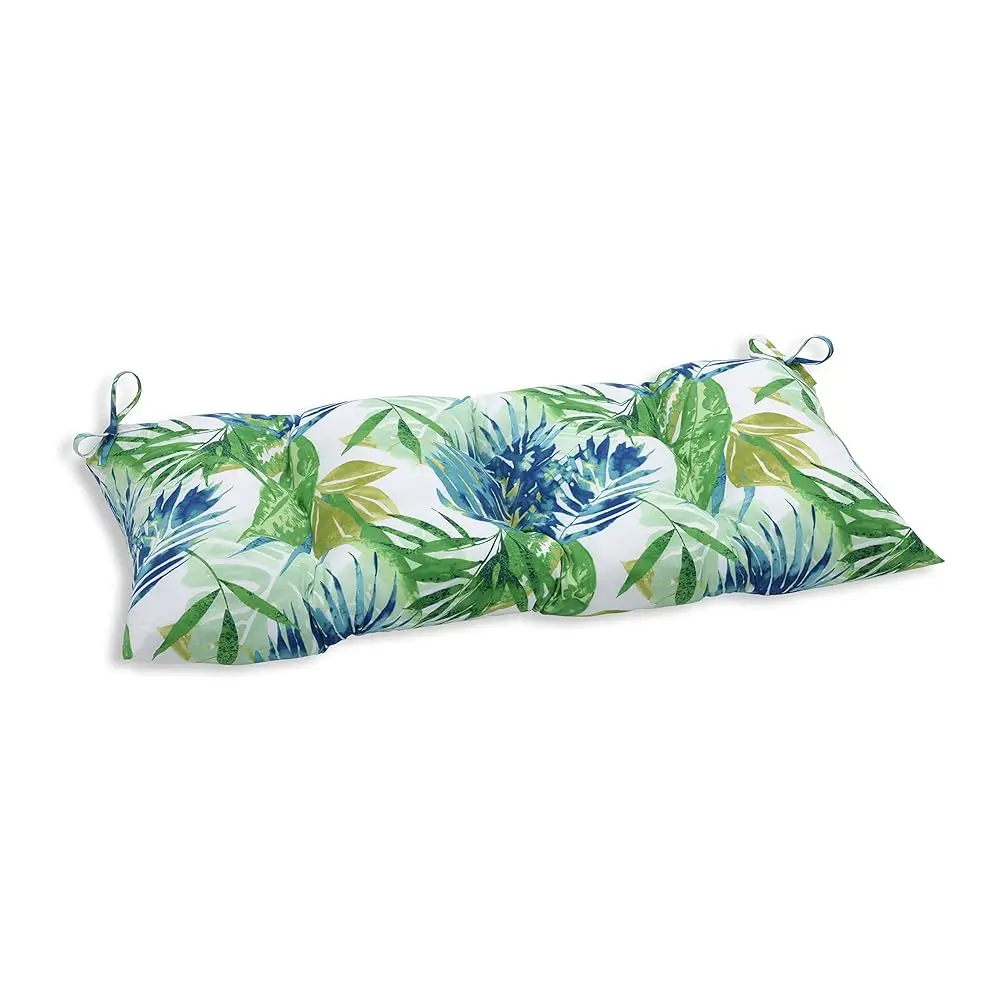 

Tropic Floral Indoor/Outdoor Sofa Setee Swing Cushion With Ties Weather, And Fade Resistant, 18.5"" X 44"", Blue/Green Soleil