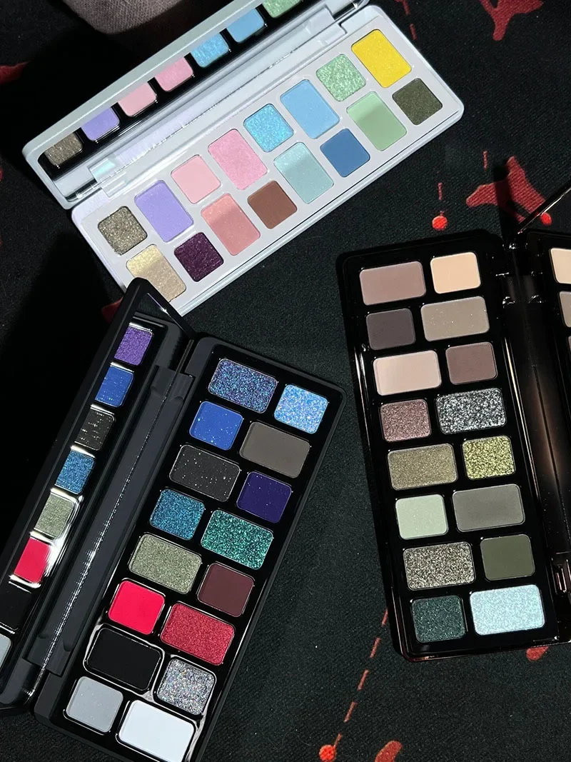 16 لون أسود لؤلؤة عينيه لوحة مقاوم للماء طويلة الأمد الماس لامع تألق كريستال العين ماكياج التجميل CO:03