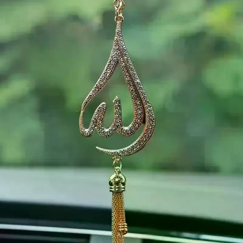 

1 Piece Of Droplet Shaped Metal Rhinestone Inlaid Car Ornament Car Rearview Mirror Decoration