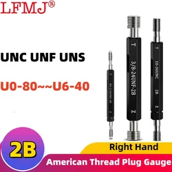 1PCS 2B UNC UNF UNS Steel Mer-cury Gage American Standard Fine Thread Plug Gauge  U0-80 1-64 2-56 3-48 4-40 4-48 5-40 6-32 6-40