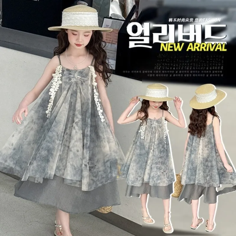 Girls Summer Dress Kids Beach Vacation Dress Fashion Children Sundress Super Good Looking Princess Dress 2025 New