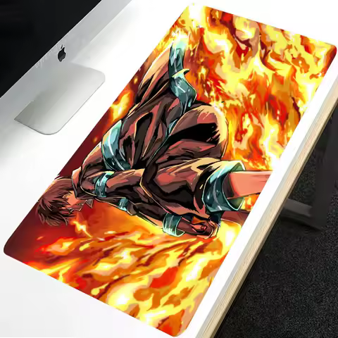 F-Fire Force Anime Cool Mousepad Boy Pad Natural Rubber Gaming mousepad Desk Mat Size for Gameing World of tanks CS GO Zelda