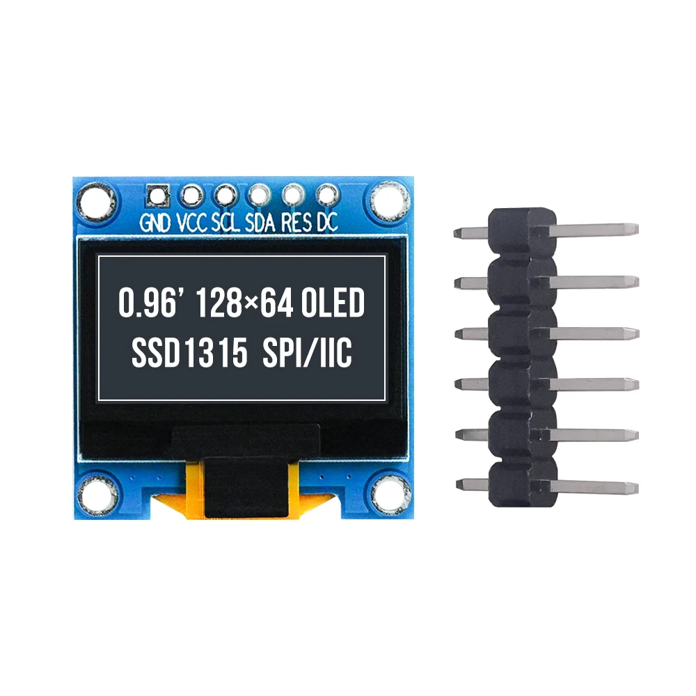 5pcs 0,96 Polegadas Módulos OLED Display 128X64 IIC SPI 6 Pinos Tela Serial LCD SSD1315 Compatível Com SSD1306 Branco Azul Amarelo