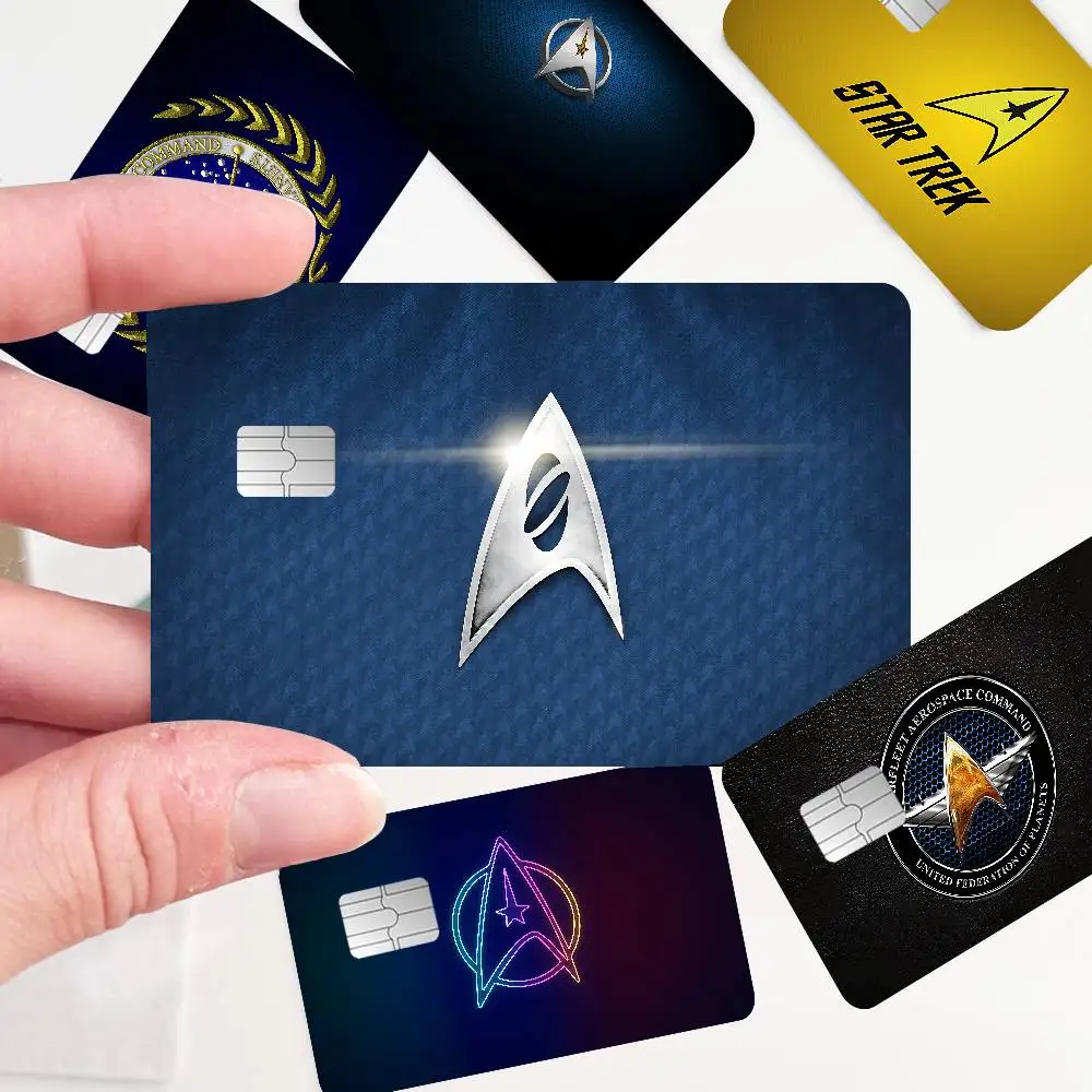TV S-Star T-Trek Credit Card Skin Stickers No Adhesive Residue Water Proof for VISA Credit Card Subway Access Card