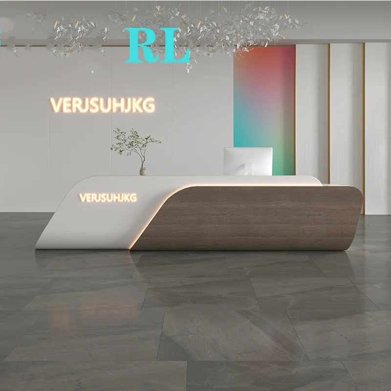 Minimalist Furniture Luxurious Office Desk Aesthetic Salon Reception Counter Secretary Hairdressing Recepcion Cosmetics Bar