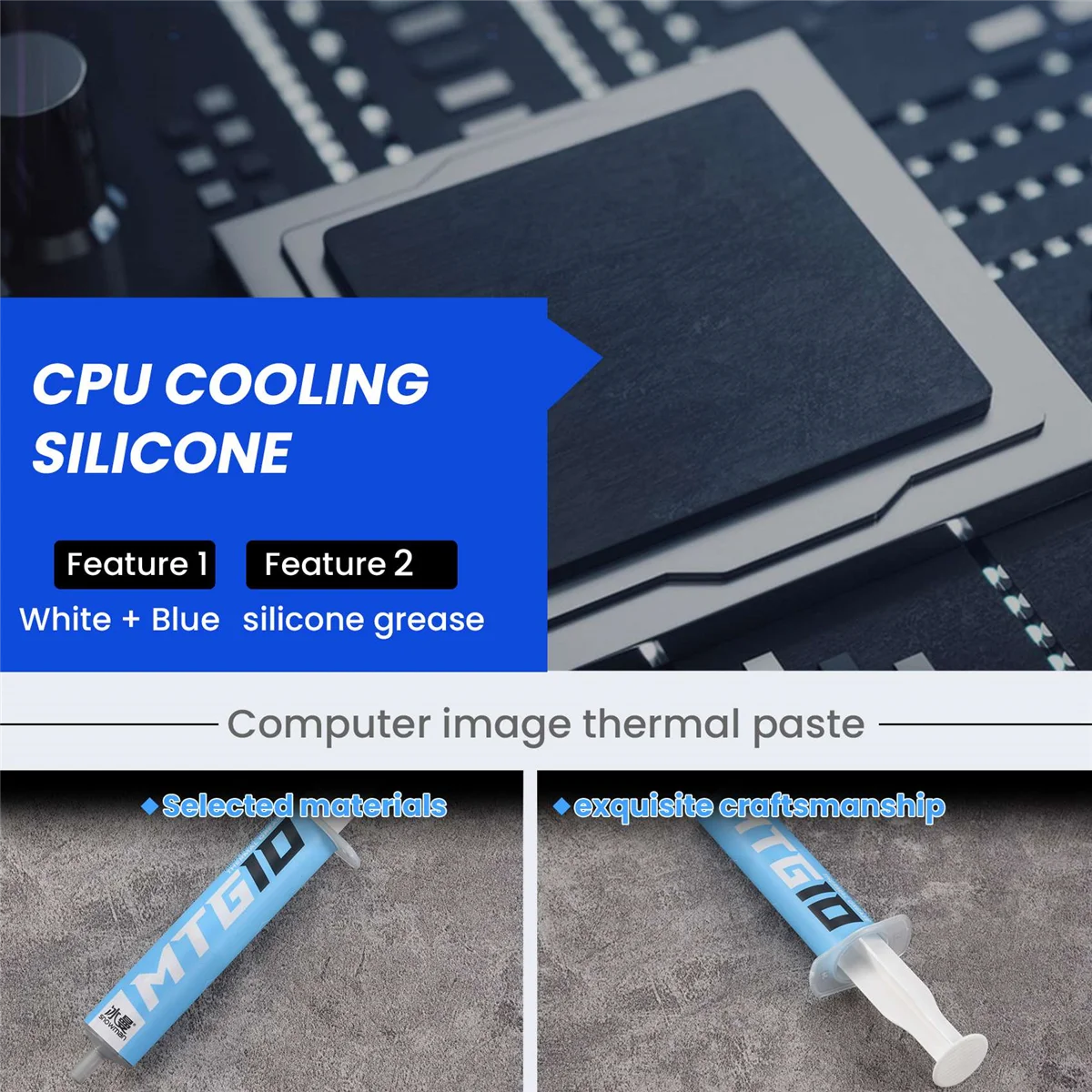 SNOWMAN MTG10 Thermal Paste, Silicone Grease CPU Thermal Paste, Desktop Notebook Image Chip Silicone Thermal Paste
