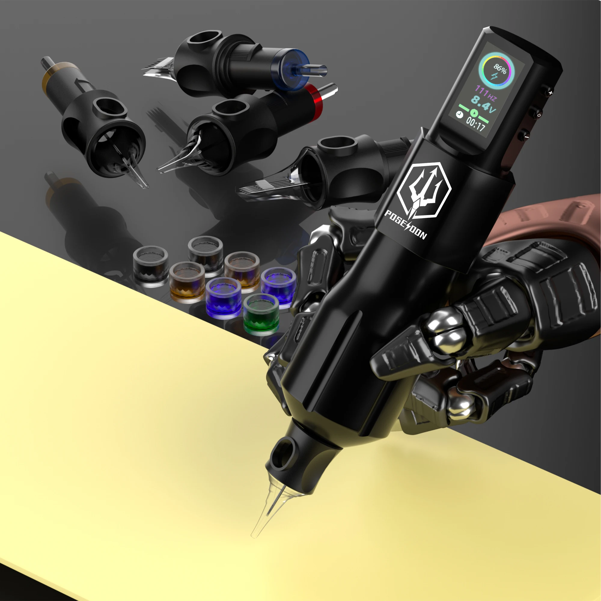 2 タトゥーマシン POSEIDON ワイヤレスタトゥーペン ホットセール