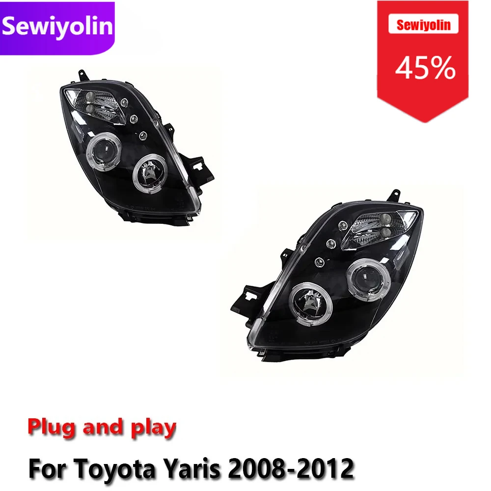 

Автомобильные светодиодные фары DRL в сборе для Toyota Yaris 2008-2012 противотуманные DRL тормозные указатели поворота Plug and Play