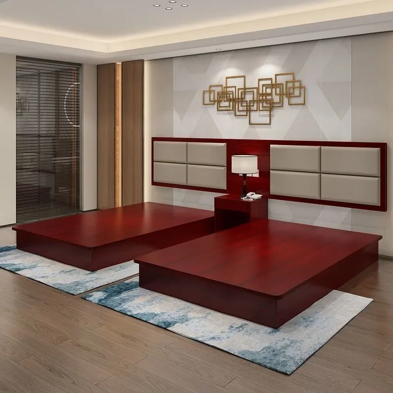 Hotel furniture standard room full set of hotel beds, now do apartment rooms bed box hotel bed and breakfast rental