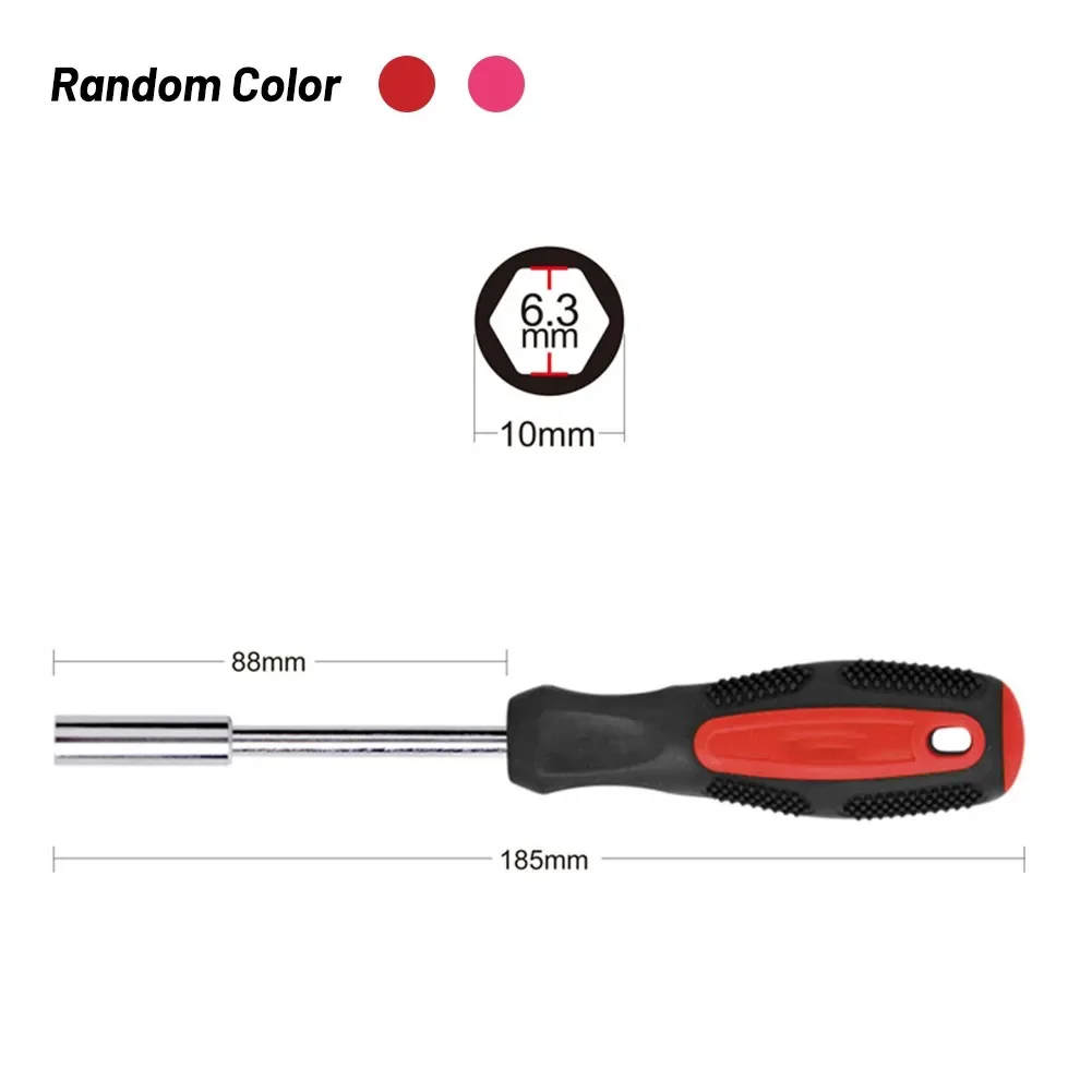 Polegada 6.35 mm Cabeça Chave de Fenda Lidar com Hex Drive Vermelho Magnético Bit Titular Chave de Fenda Girador Lidar com Bit-holder Soquete Catraca 1