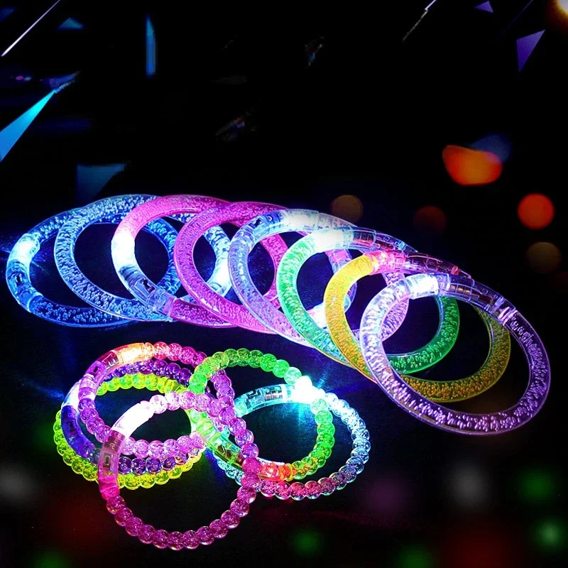 10/1pcs Glow Sticks Bracelets Party Supplies Glow In The Dark LED Flashing Wrist LED Luminous Bangle Bracelet Light Toys Wedding