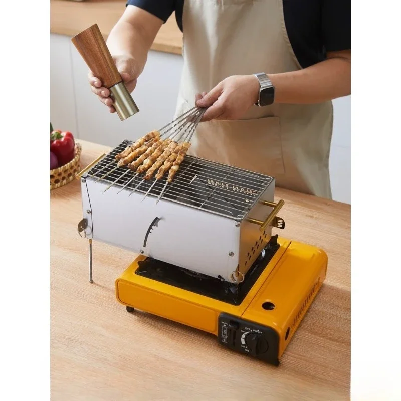 Cassette grill outdoor gas stove stainless steel grill folding portable free assembly