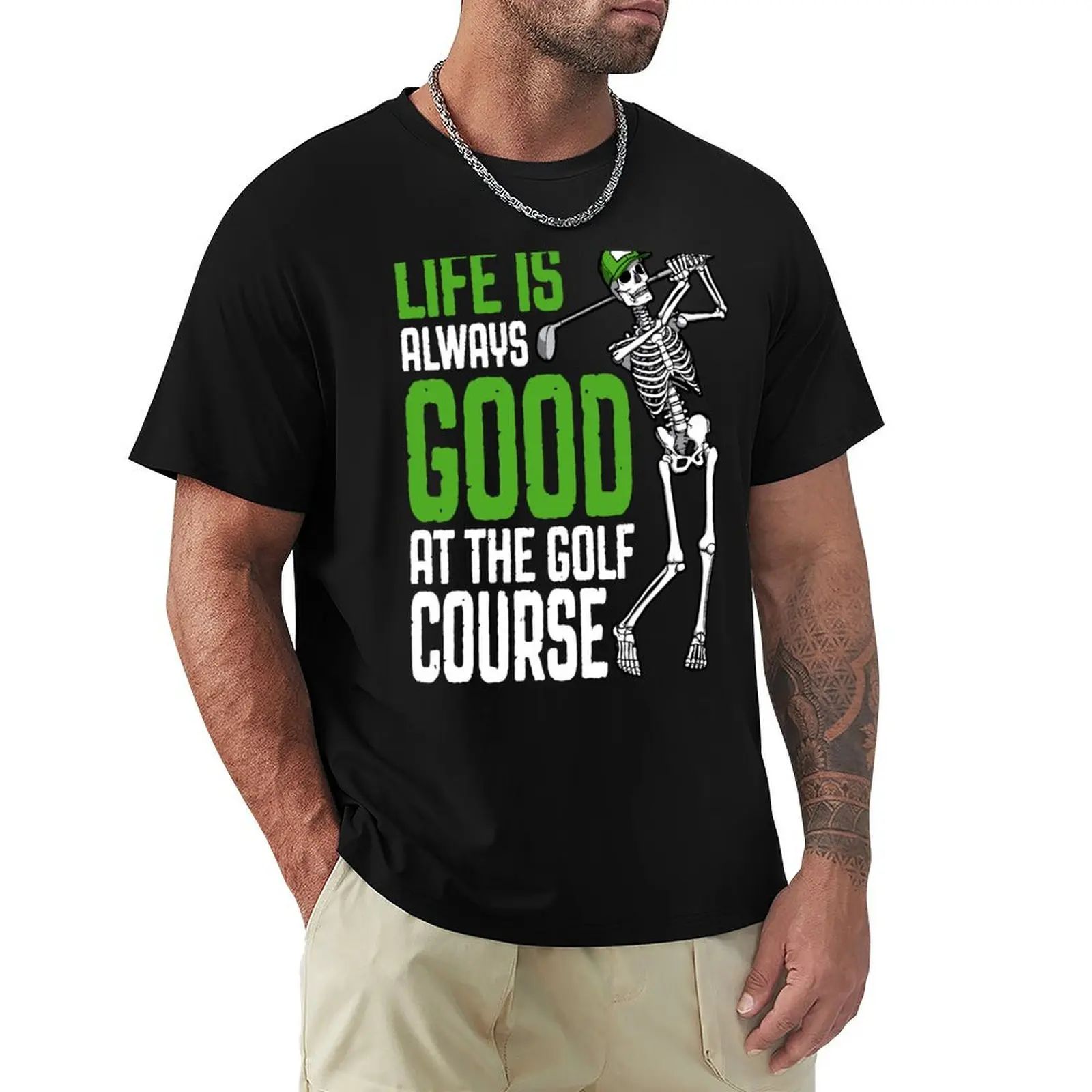 

Golf Life Is Good Funny Golfing Skeleton Golfer Quote T-Shirt essential t shirt Louboutins mens shirts graphic tee