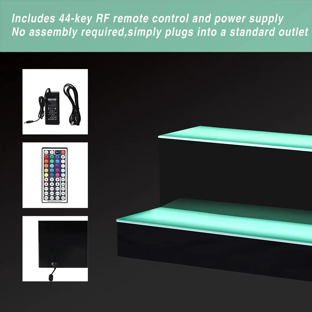 Acrylic LED luminous wine rack, 2-story ladder display stand, bar KTV wine bottle display stand