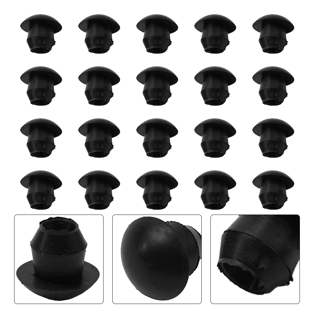 20x Car Black Floor Jack Plugs Floor Jack Oil Filler Plugs Rubber Hydraulic Filler Bung Car Repair Tools Repair Horizontal Plug