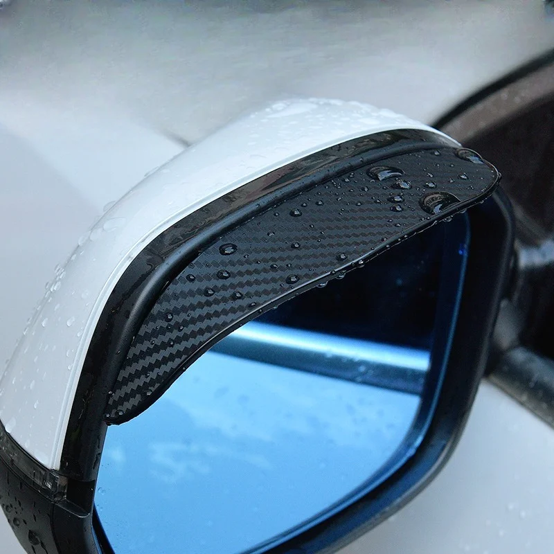 CarRearView Mirror Rain Cover Carbon Fiber Fabric RearView Mirror Universal Reflector Rain Cover Prevents Water Affecting Vision