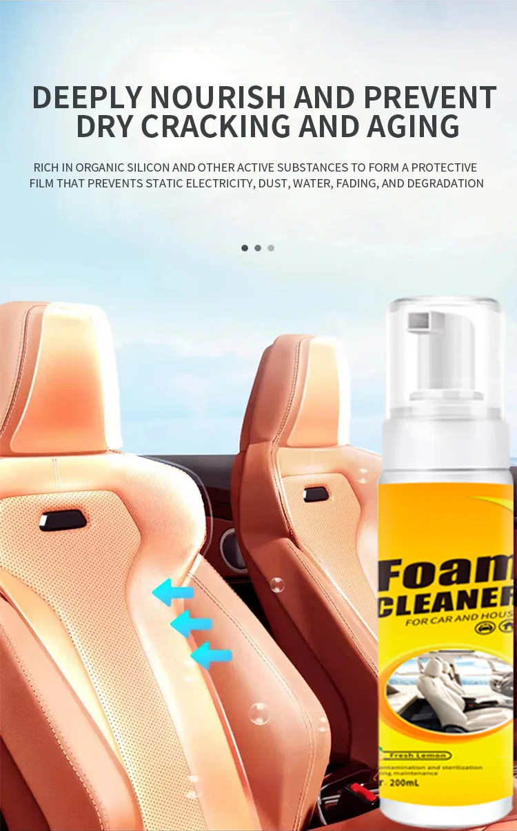 200ML Multi-function Foam Cleaner For Car Interior Stain Removal Ceiling Seat Foam Cleaner