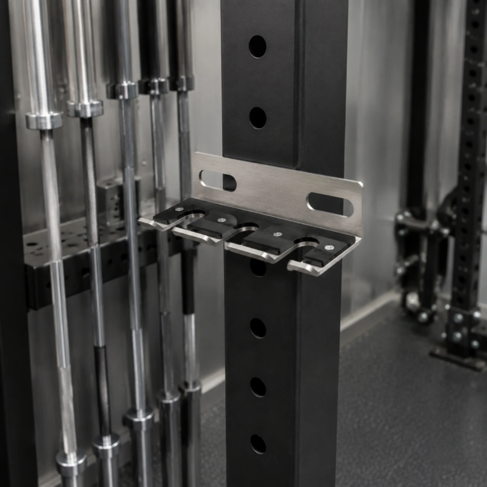 Wall Barbell Storage Rack Stainless Steel Wall Mount Barbell Holder Gym Equipment Rust-Resistant Long-Lasting for Weightlifters