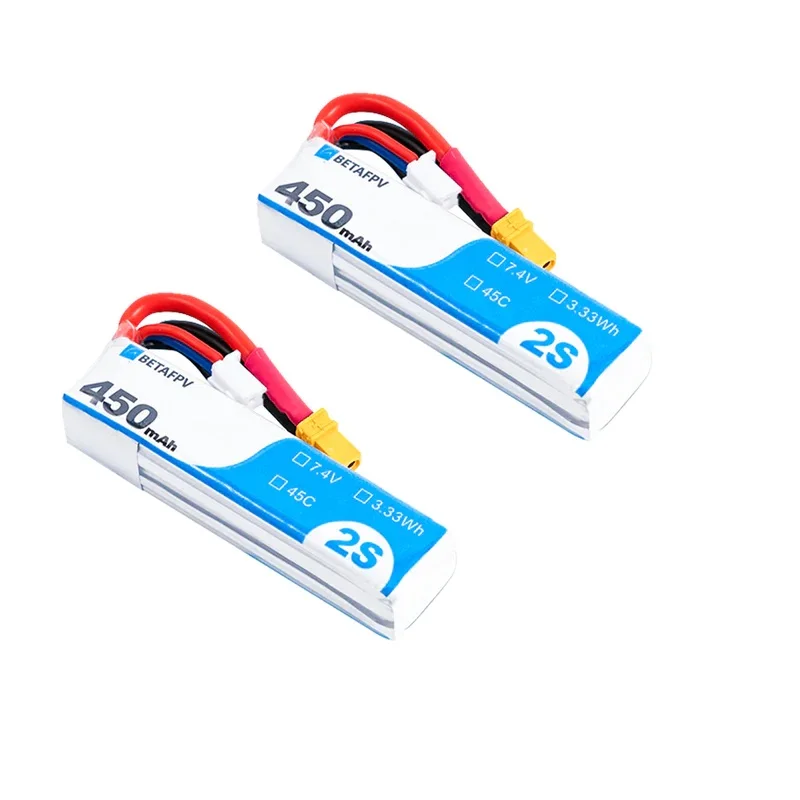 (2PCS)BETAFPV 2S 450mAh 45C Lipo Battery