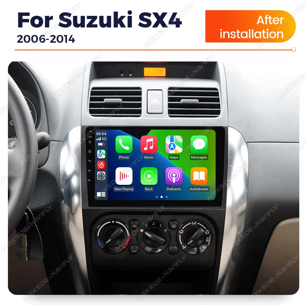 Android 14 Car Radio DVR Recorder Rear View Camera Monitor For Suzuki SX4 2006-2014 CarPlay Auto Video Player Navigation FM GPS