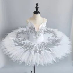 Ballet Tutu Girls White Stiff Tull Classic Pancake Tutu Nutcracker Snow Queen Professional Stage Ballet Costume