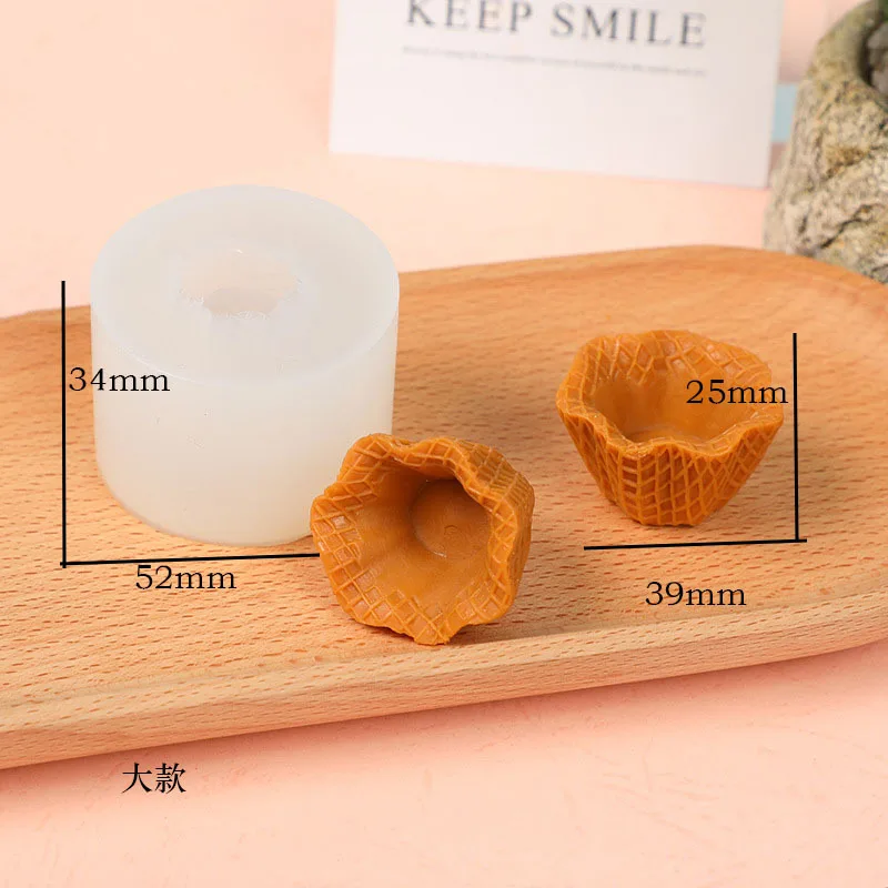 Mini Ice Cream Silicone Mold Scented  Candle Aroma Stone Plaster Dessert Cake 3D Ornaments Resin Clay Food Simulation Decoration