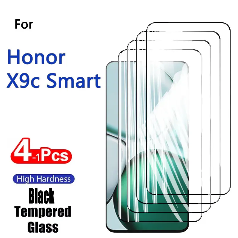1-4PCS Screen Protectors For Honor Honor X9c Smar Tempered Glass Crystal 9H High Aluminum Anti Scratch Case Friendly Fingerprint