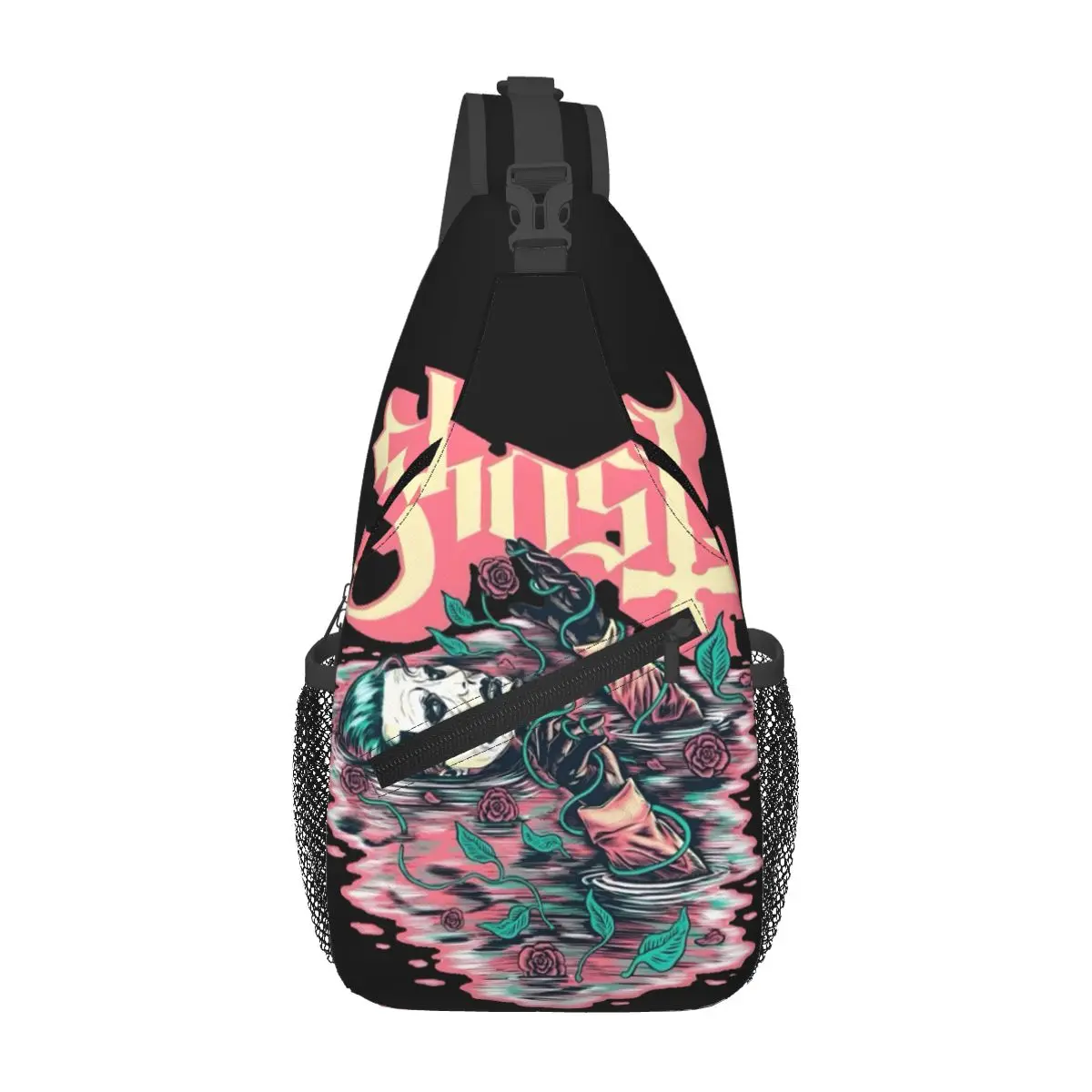 

Custom G-Ghosts Rose Backpack Punk For Traveling Hiking Bags Shoulder Crossbody Chest Backpack Sling Crossbody Backpack