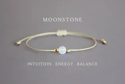 Moonstone Crystal Bracelet Women's Rainbow Moonstone protective healing bracelet