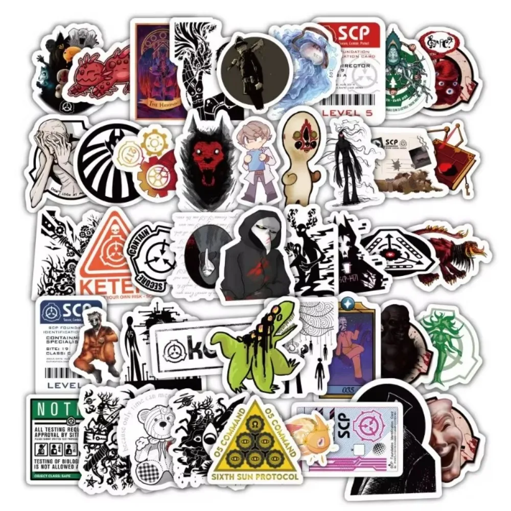 60 قطعة إشعار الخطر الإبداعي SCP مؤسسة الكتابة على الجدران ملصقات DIY بها بنفسك دفتر سطح المكتب سكيت الأمتعة ديكور مقاوم للماء