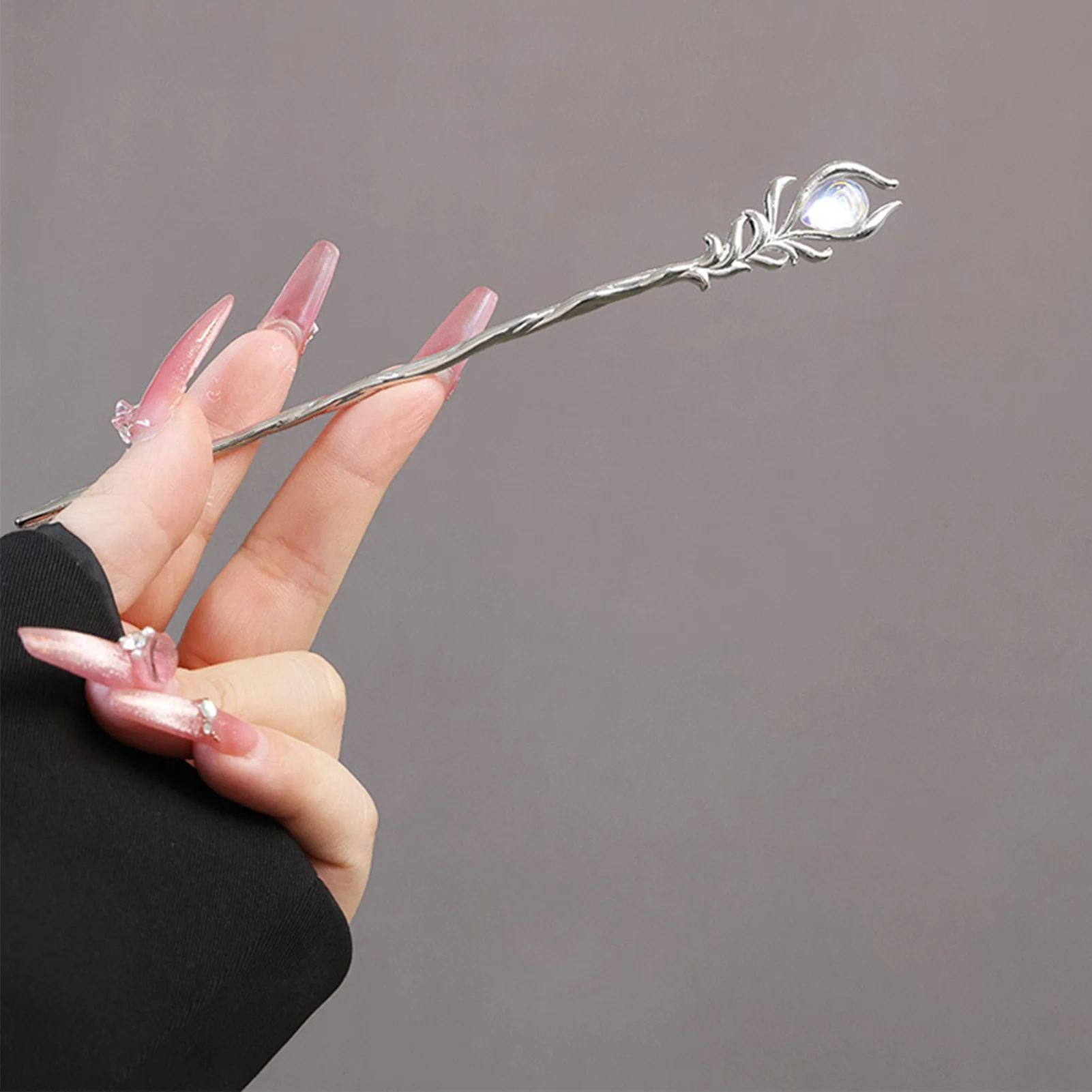 Silver Alloy Hair Sticks Flower Butterfly Chinese Style Elegant Hairpins