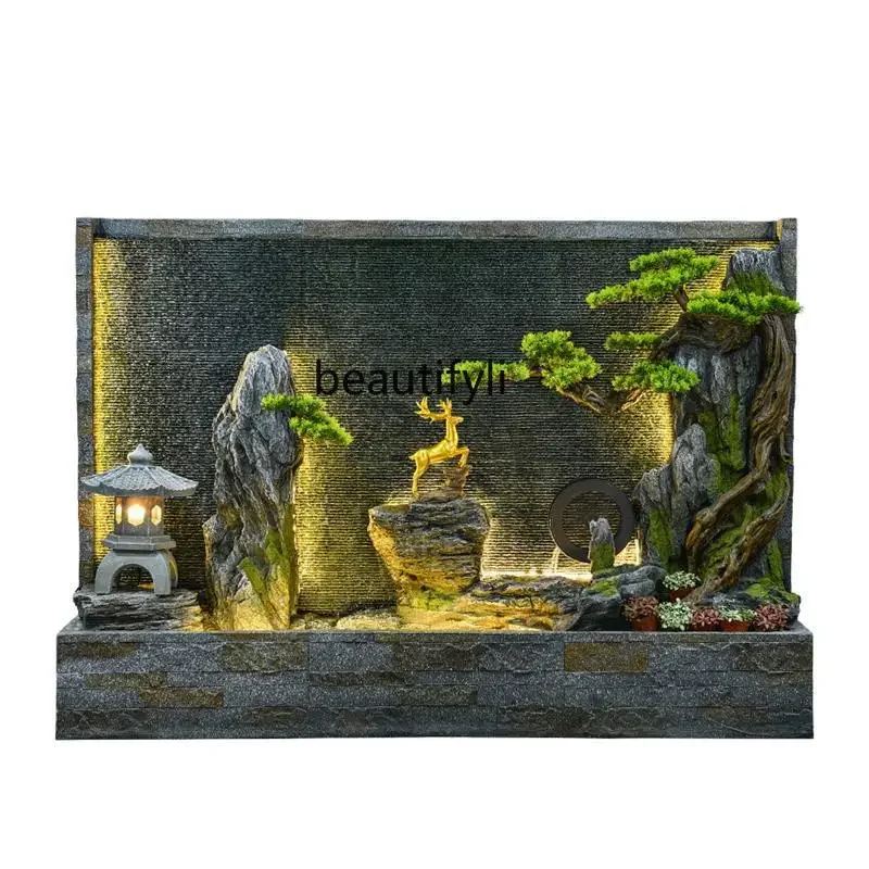 new styleFlowing water wall rockery Flowing water fountain living room hotel outdoor courtyard landscape ornament