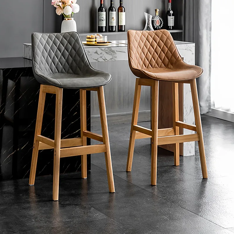 High Accent Bar Chair Vintage Retro Backrest Counter Ergonomic Bar Chair Modern Design Minimalist Chaise De Bar Home Furniture