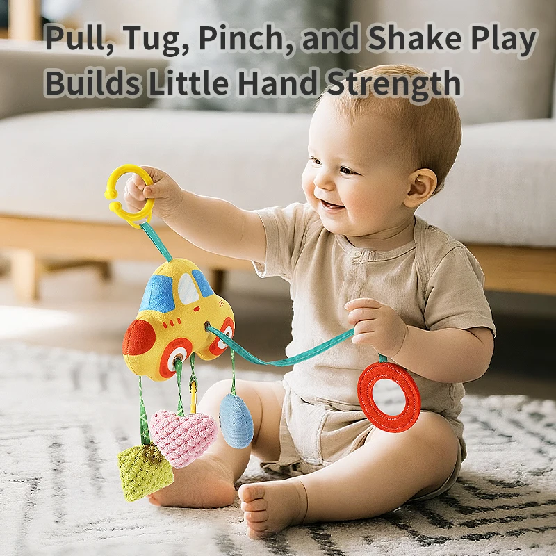 Passeggino Letto sospeso Giocattolo Massaggiagengive masticabile sicuro Regalo per neonato Giocattolo per sospensione per carrozzina con materiale morbido per neonati
