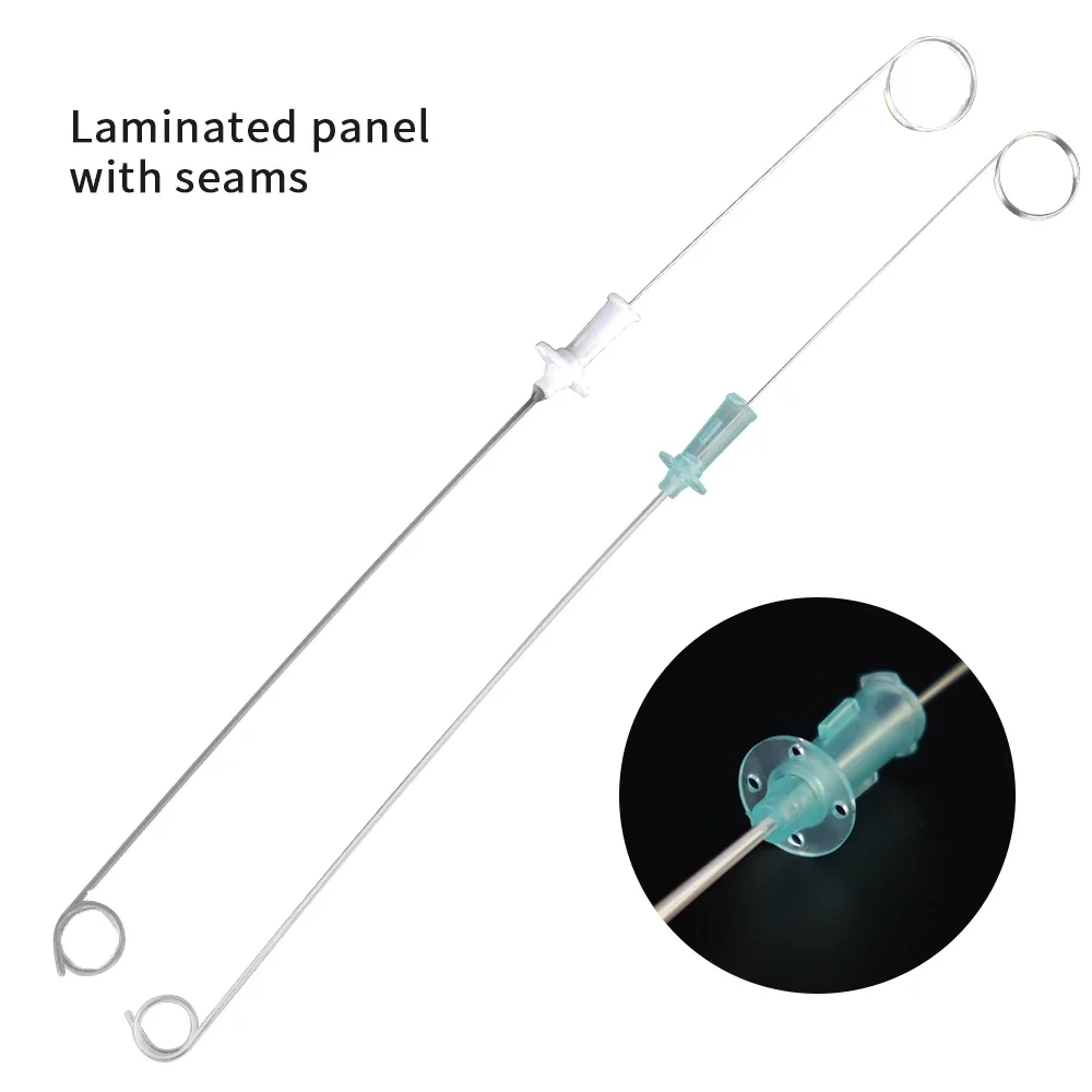 (5pieces) Veterinary Products Pig Tail Type 3Fr  Polyurethane Cats Urine Catheter with Suture Plate Anti-Falling
