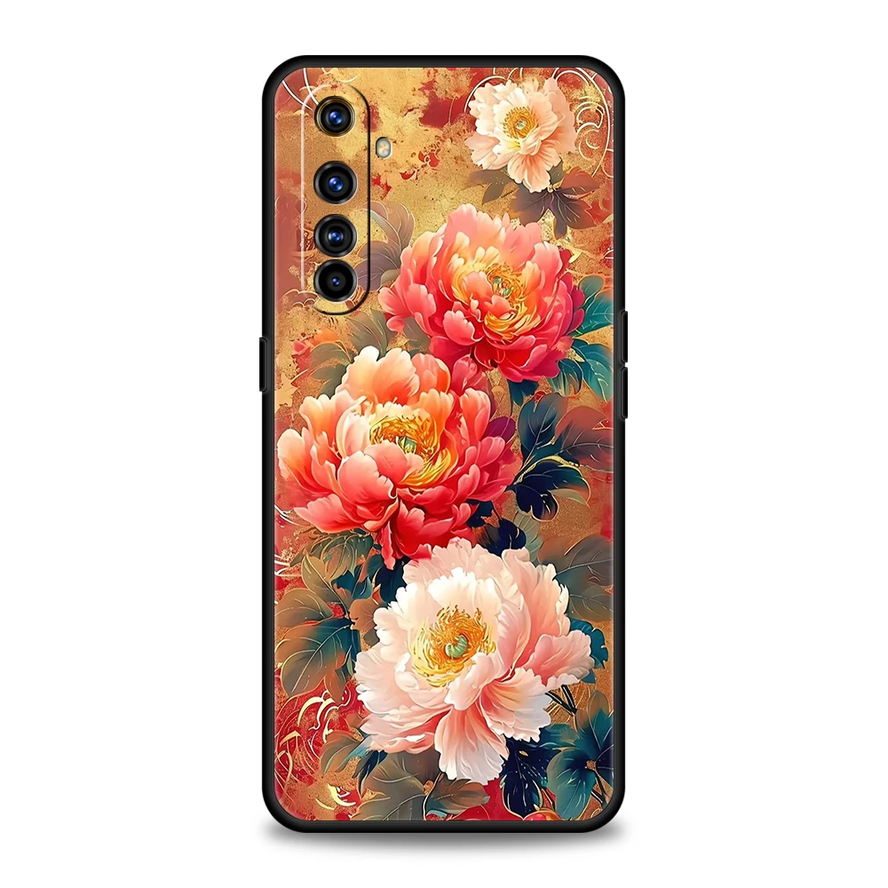 Soft TPU For Realme 13 12 11 10 Pro Plus GT2 GT3 GT5 C67 C63 C55 C21 C25 C35 Pro 5G Shockproof Phone Case Fragrant Flowers Capas