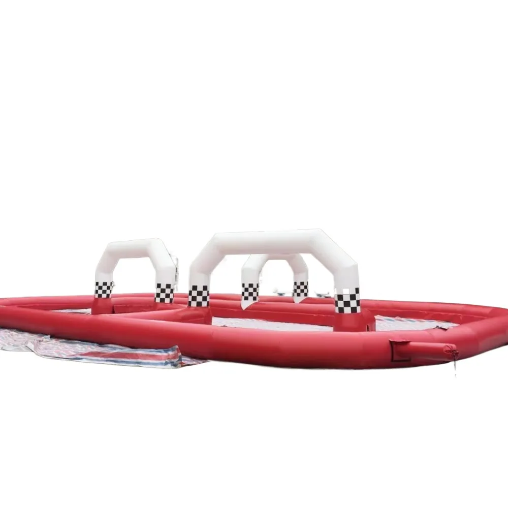 مجموعة مسارات سباق ممتازة قابلة للنفخ لخدمة Go Kart & Zorb Ball سريعة الجو إلى الباب مقاس 20 × 15 م #4