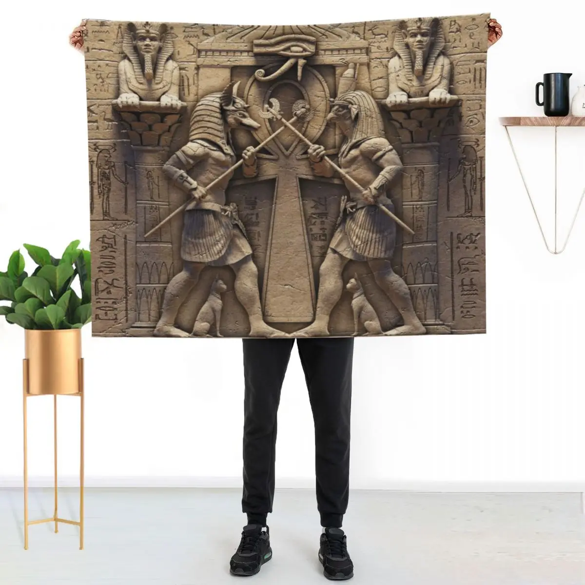 

Egyptian Gods Throw Blanket Soft Home Decor Blanket for Couch Bedroom