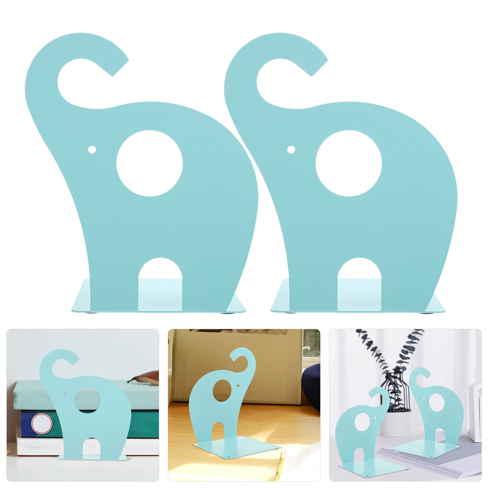 Display Book Elephant Bookend Holder Stopper Decorate Adjustable Angle Stand Metal Multi-function Bookshelf