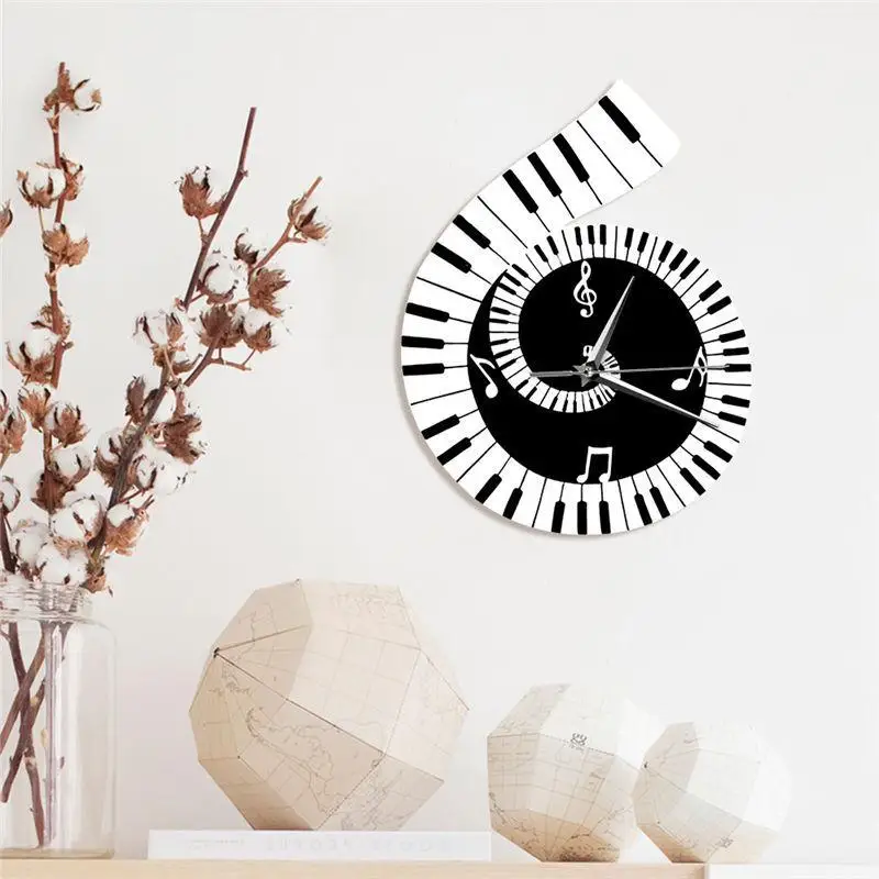 

Decoration Wall Clock Treble Clef Piano Keyboard Musical Notes Irregular Decoration Clock Wall Clock Cross-border